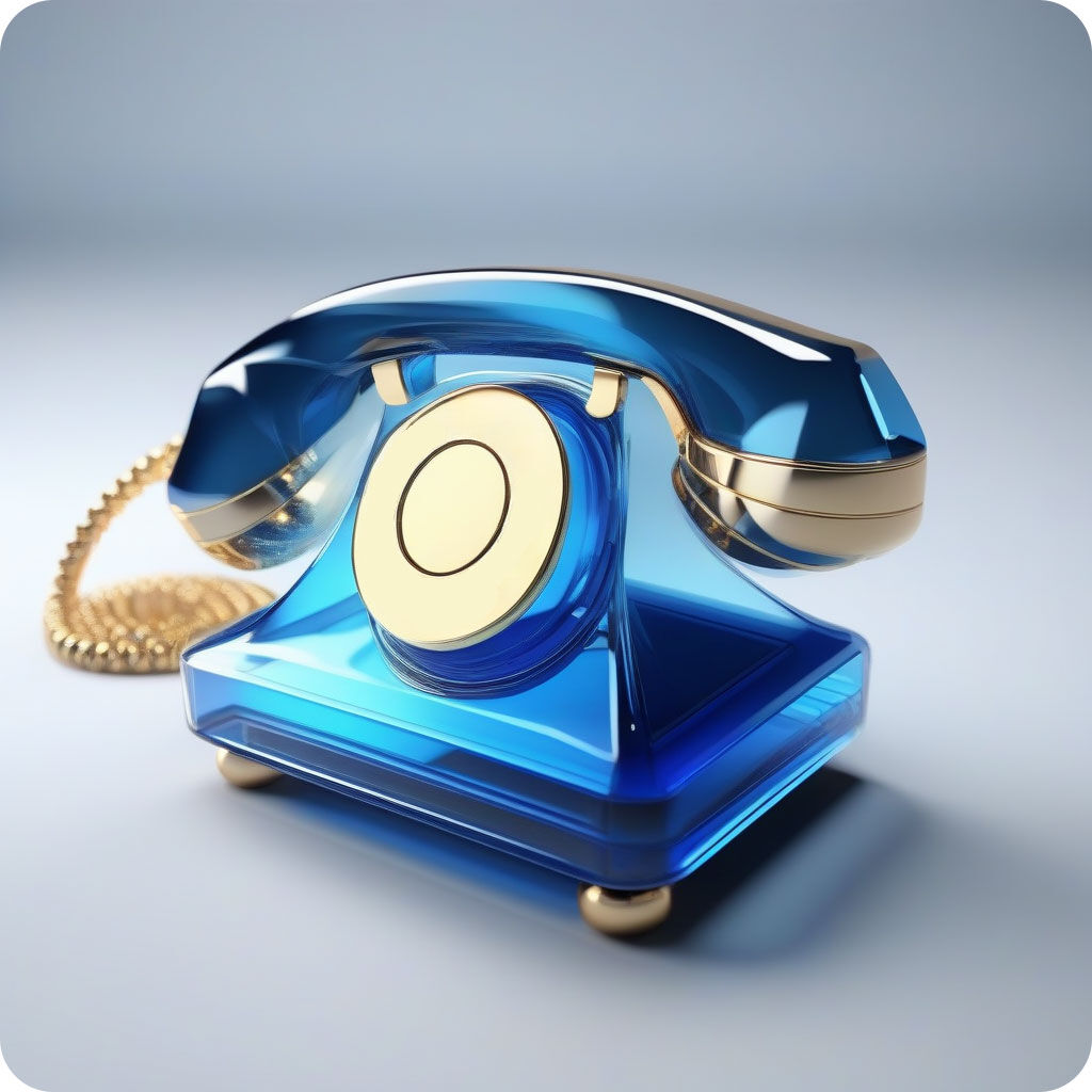 A stylised blue desk telephone, a reminder that WeChat is how suppliers reach you.